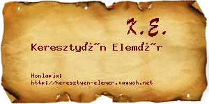 Keresztyén Elemér névjegykártya