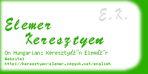 elemer keresztyen business card